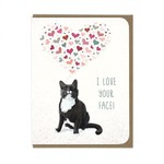 Greeting Cards - Love Love Your Face Tuxedo Cat