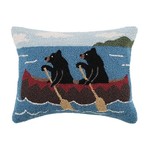 Pillows - Hooked Bears Paddling Canoe Pillow