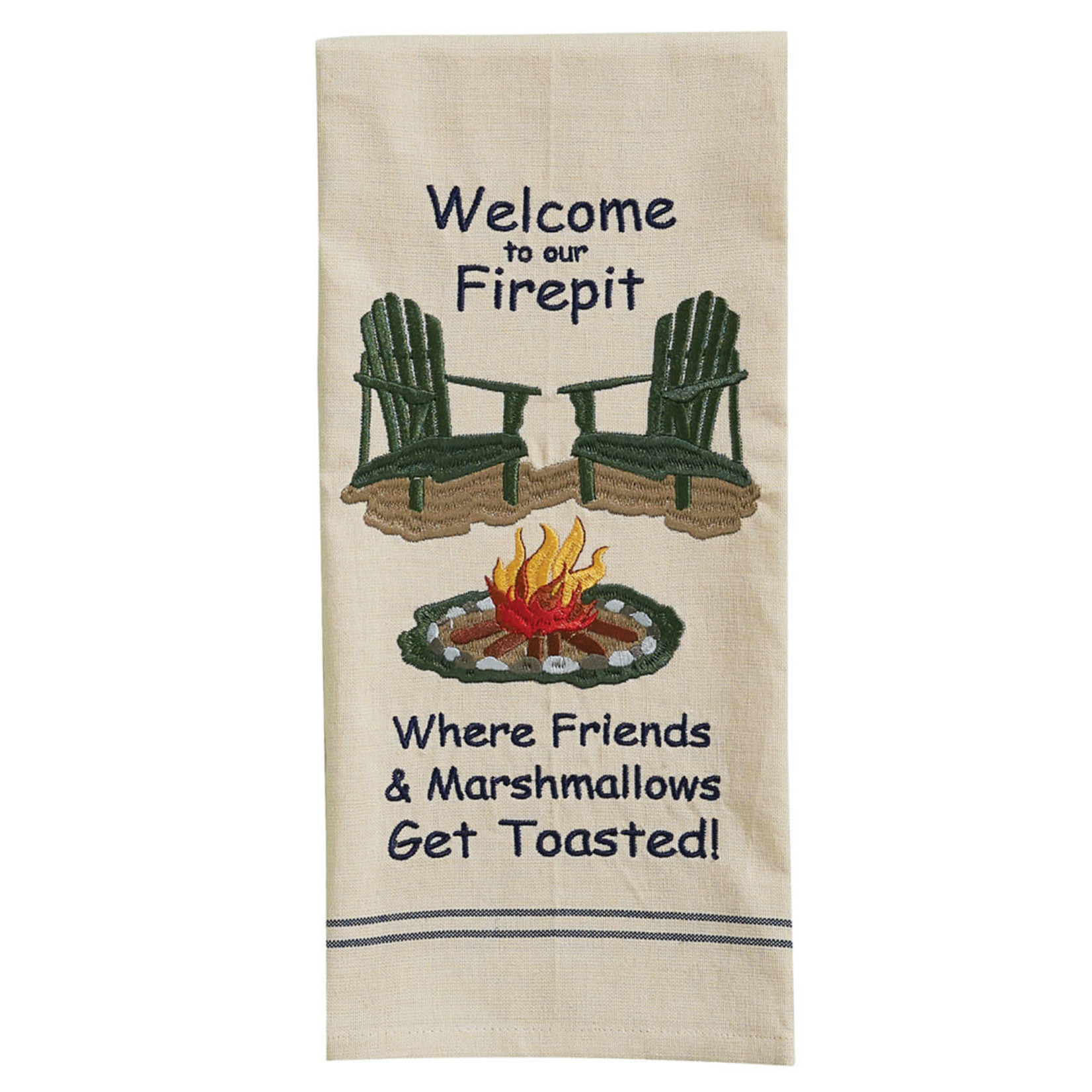 Tea Towels - Embroidered Welcome To The Firepit Towel