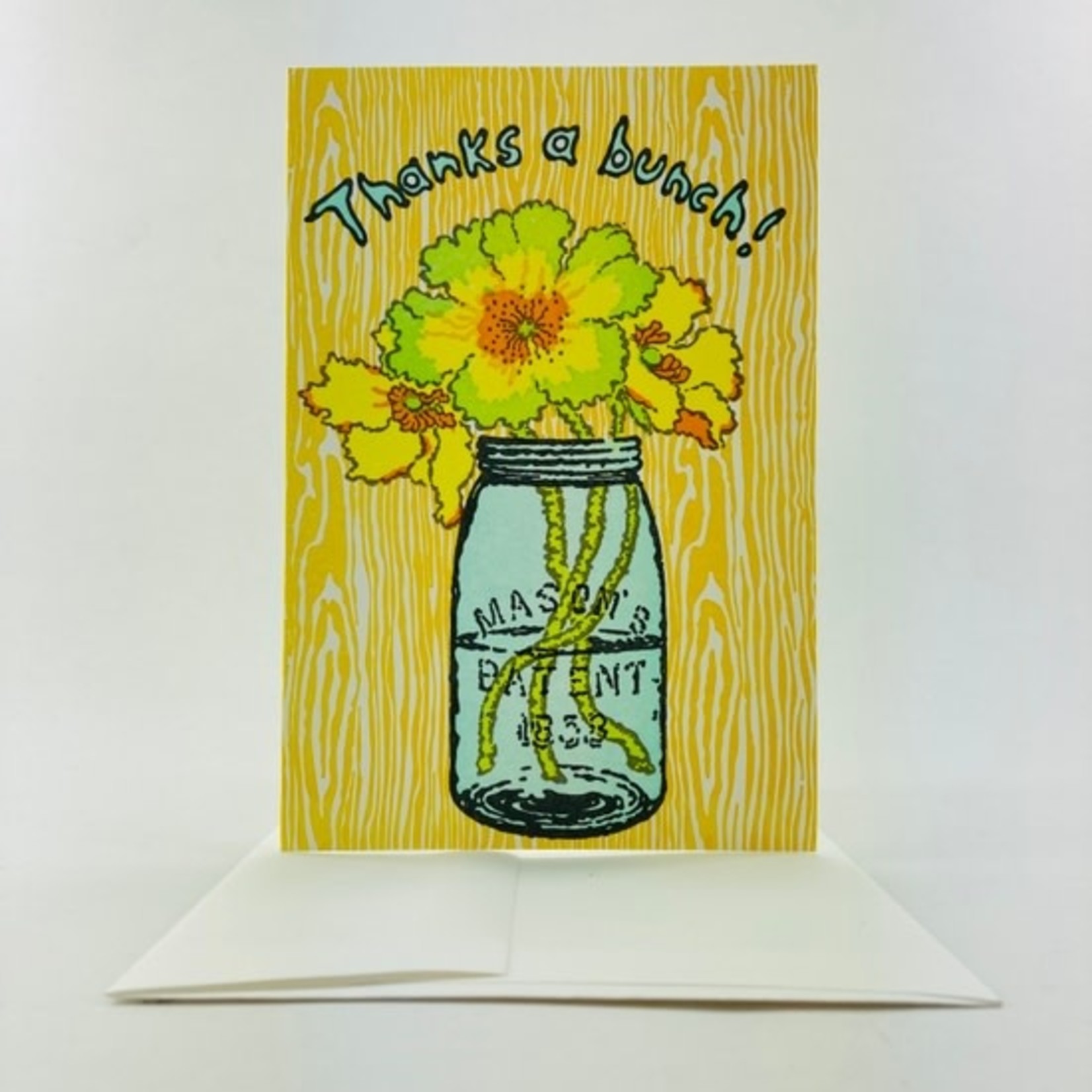 Greeting Cards - Thank You Thanks A Bunch Mason Jar