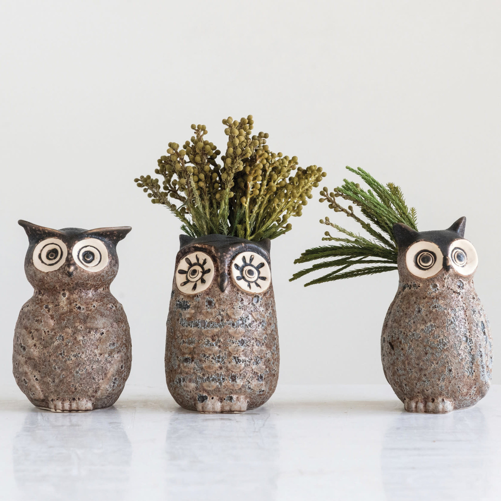 Vases Owl Stoneware Vases