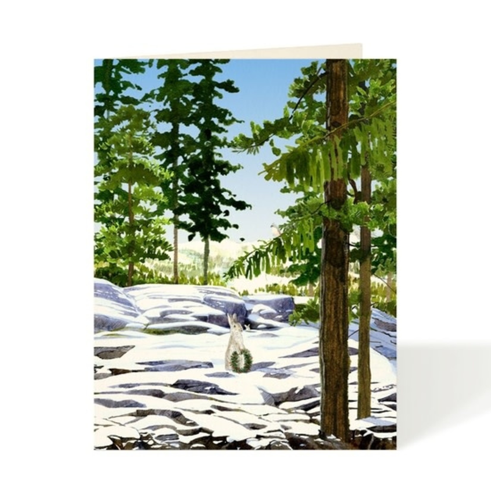 Greeting Cards - Christmas Bunny Slope Holiday