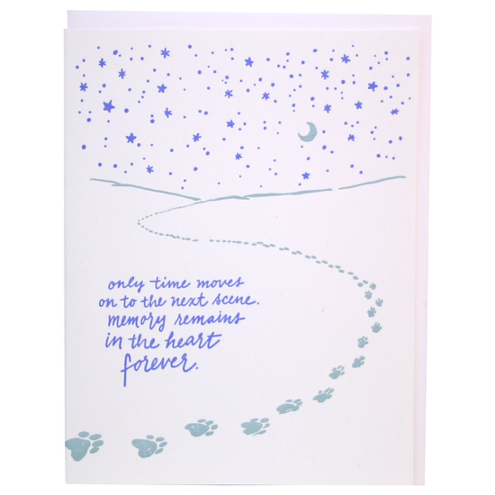Greeting Cards - Pet Sympathy Paw Prints Under Stars Sympathy