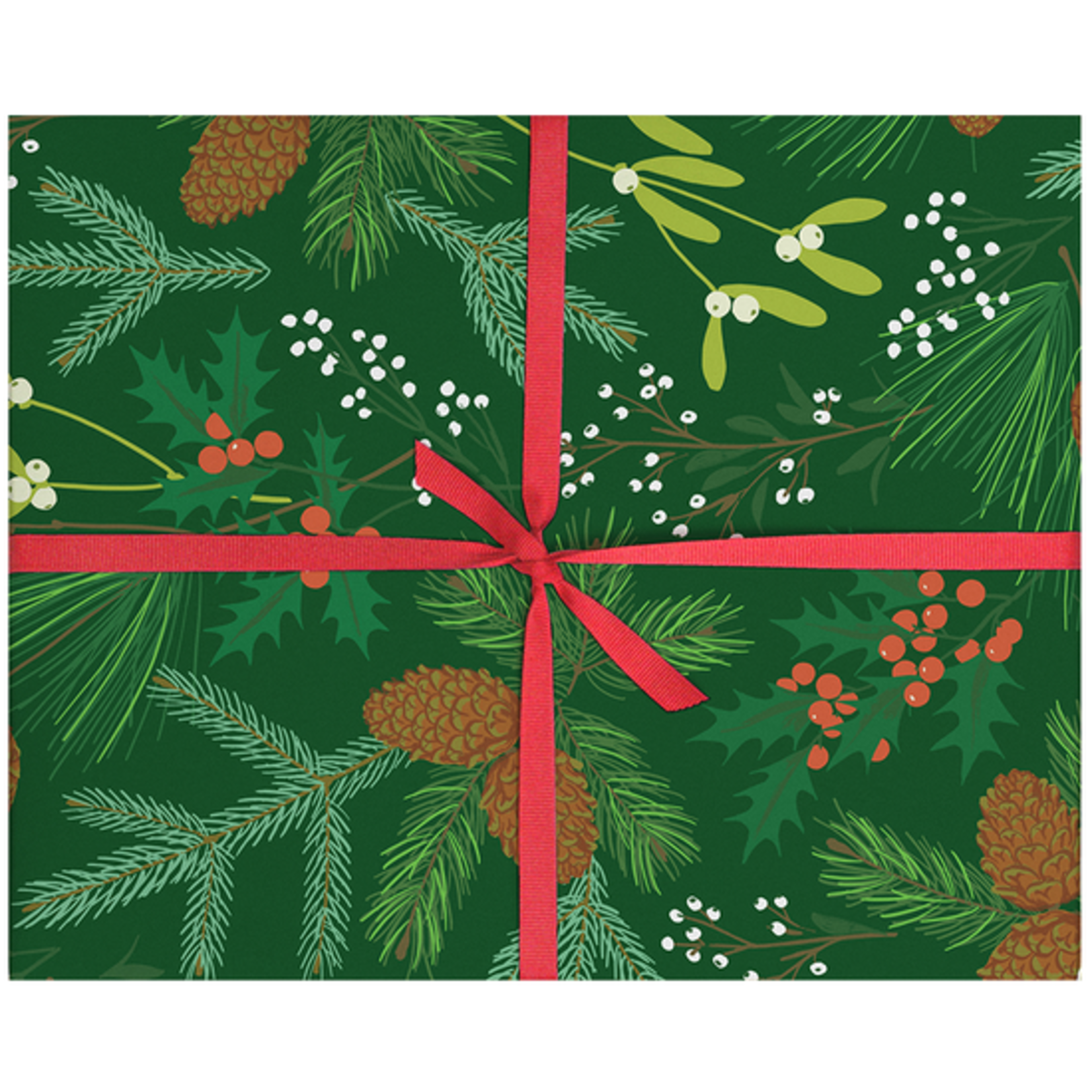 Gift Wrap Pine Cones & Winter Berries Wrap