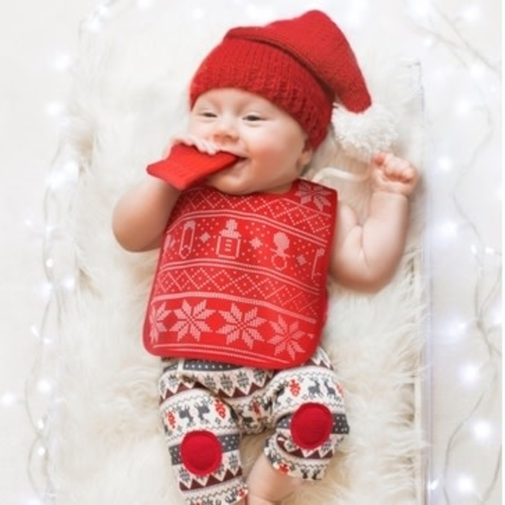 Bibs Holiday Sweater Bib & Teether Set