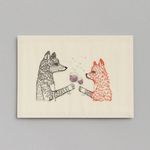 Greeting Cards - Love Raise A Glass Foxes Emb Card