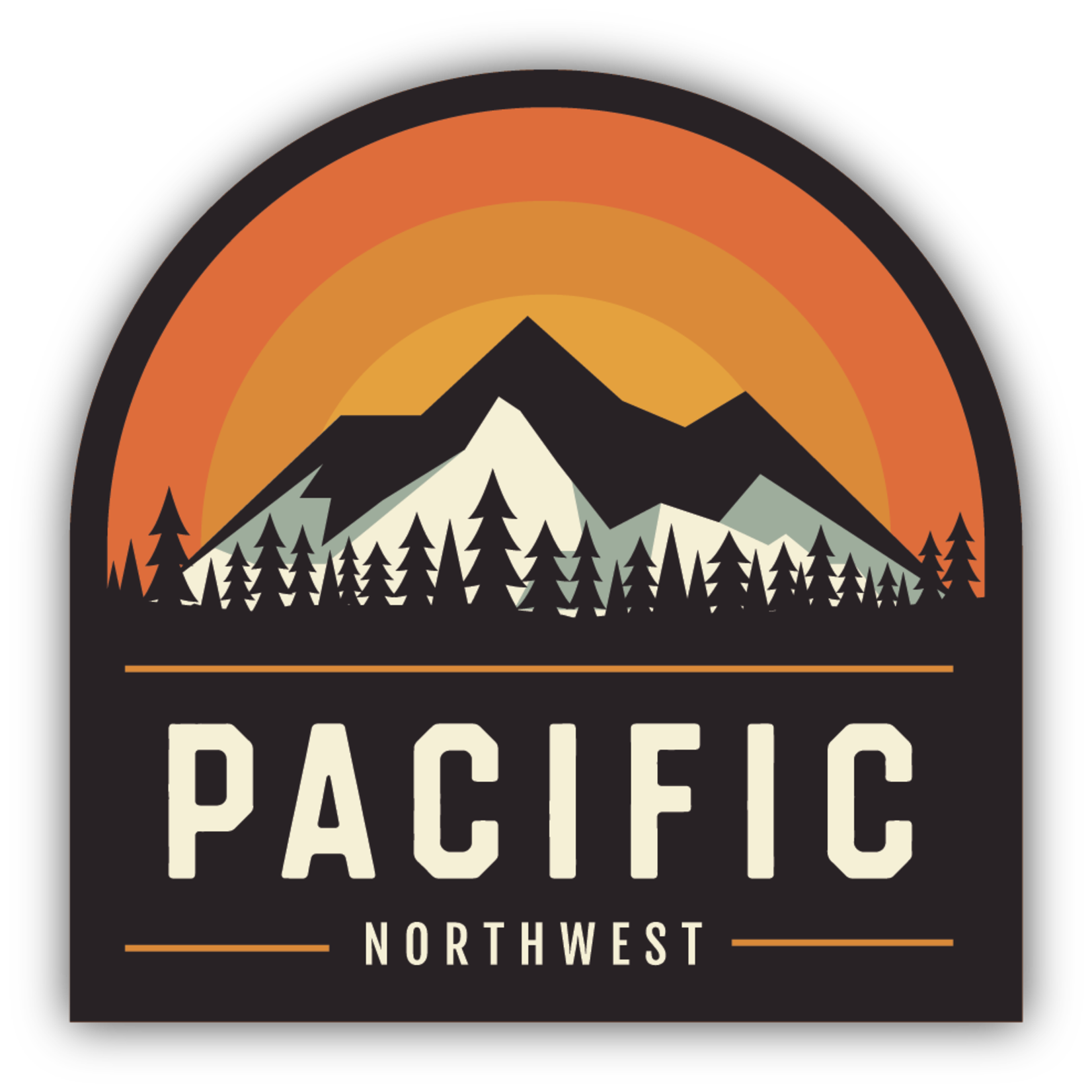 Stickers Pacific Northwest Mountain Sunrise