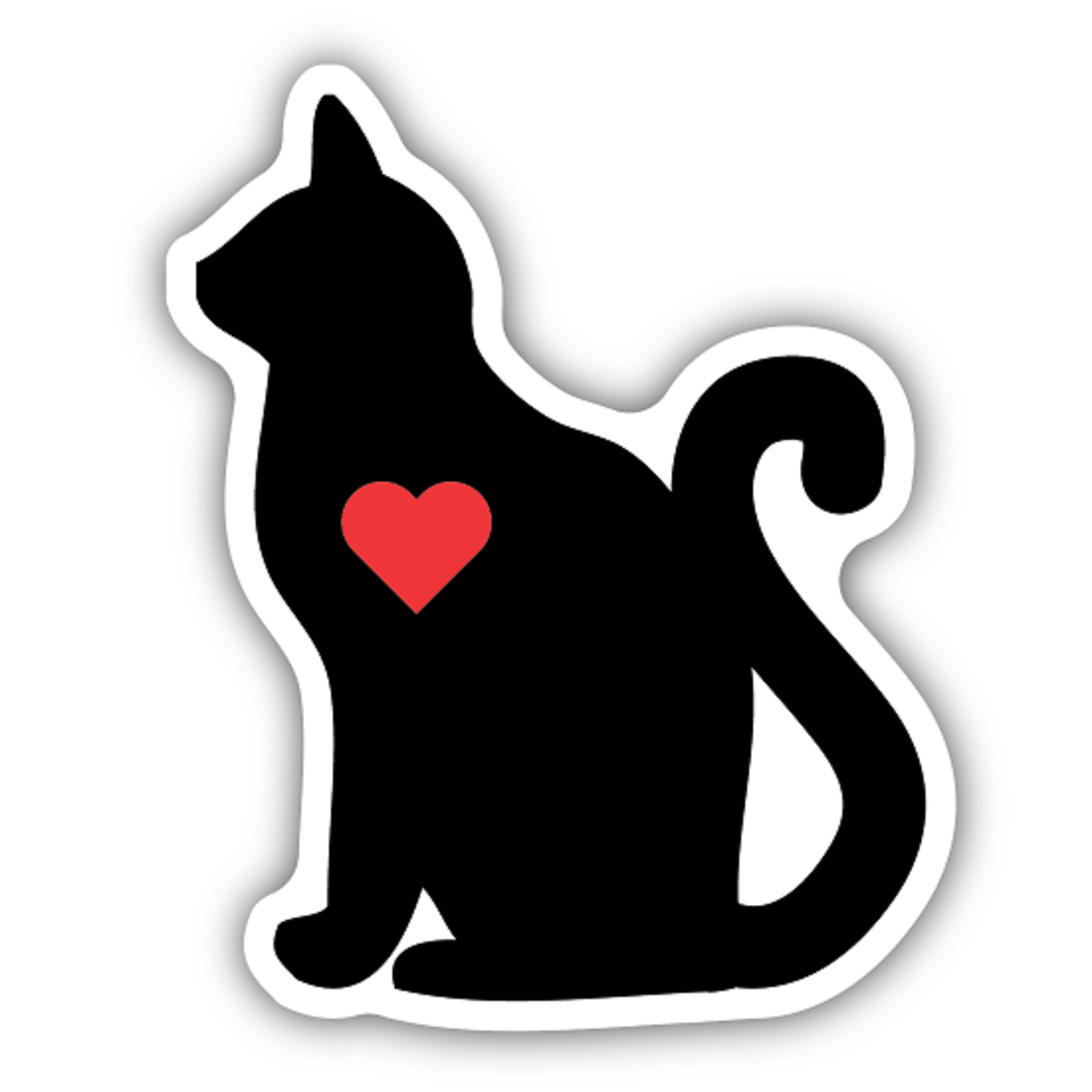 Stickers Red Heart Cat