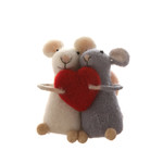 Ornaments - Felt Love Heart Mice Ornament