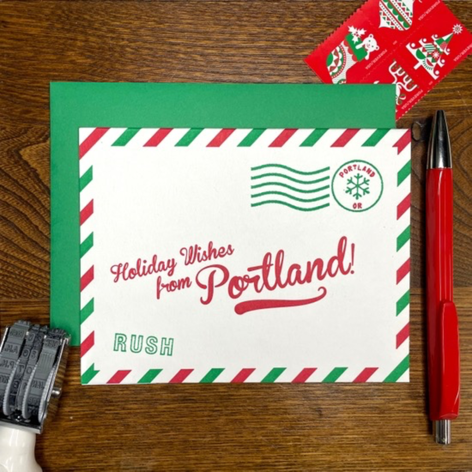 Greeting Cards - Christmas Portland Holiday Airmail