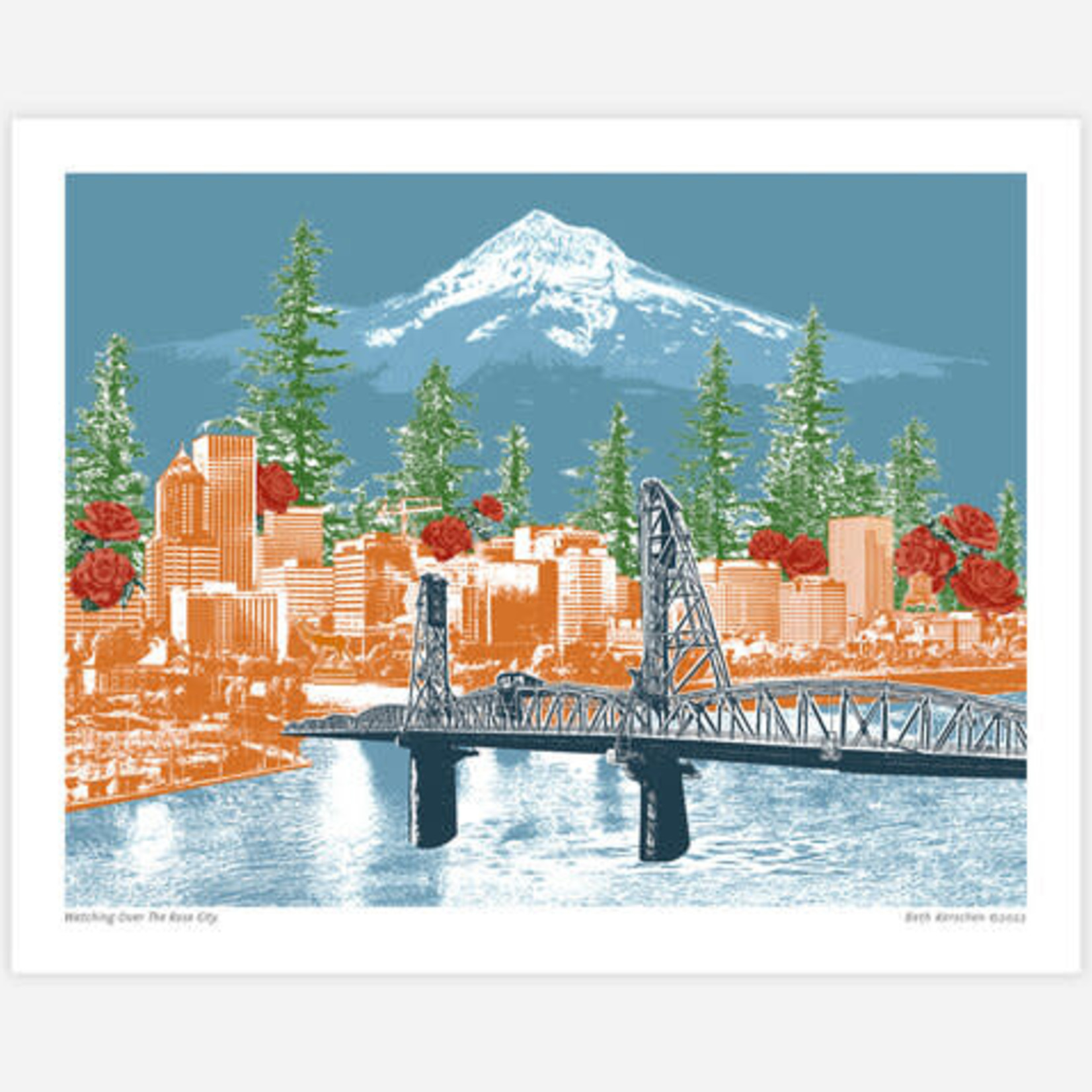 Prints Watching Over Rose City 8x10 Print