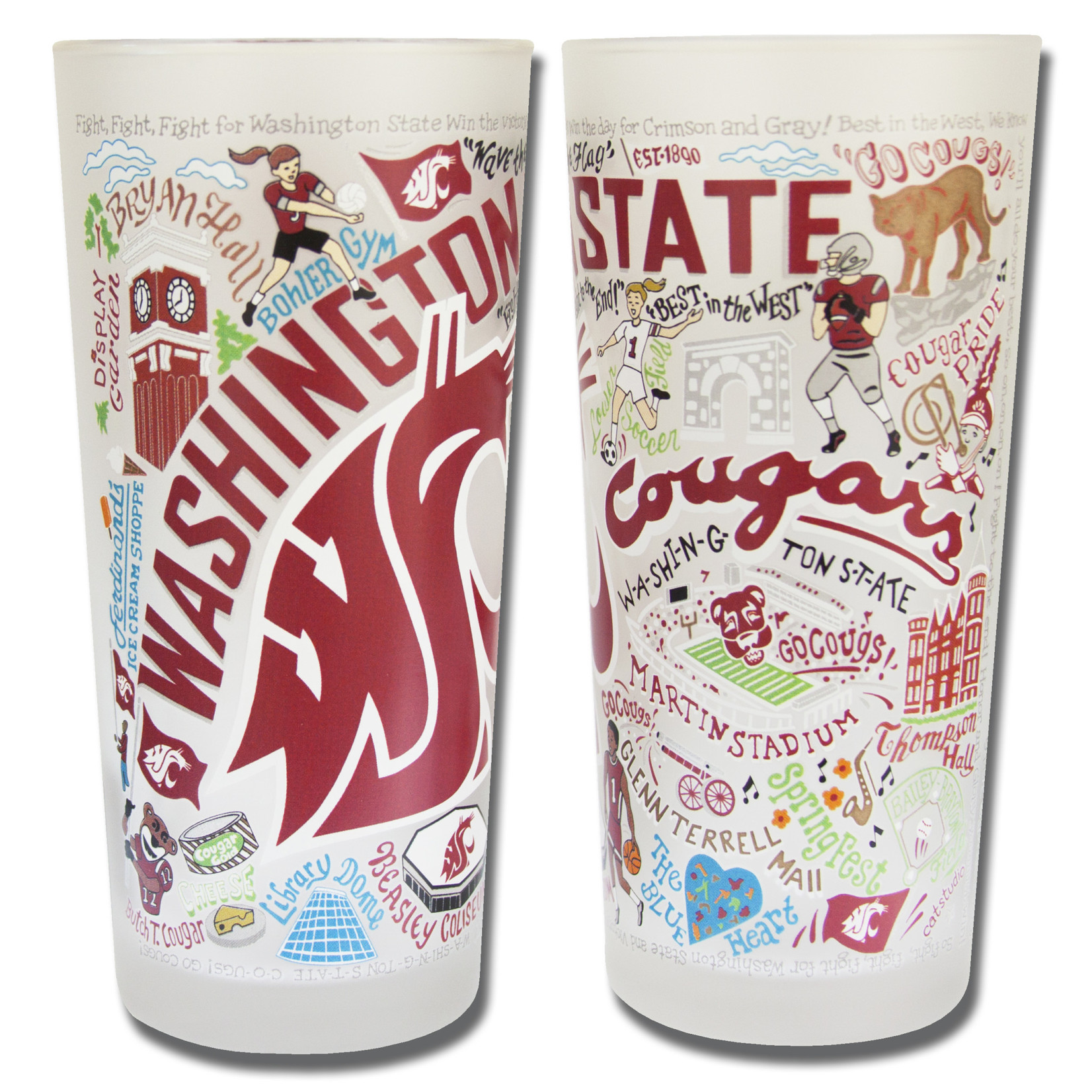 Glassware WA State U Cougars Glass