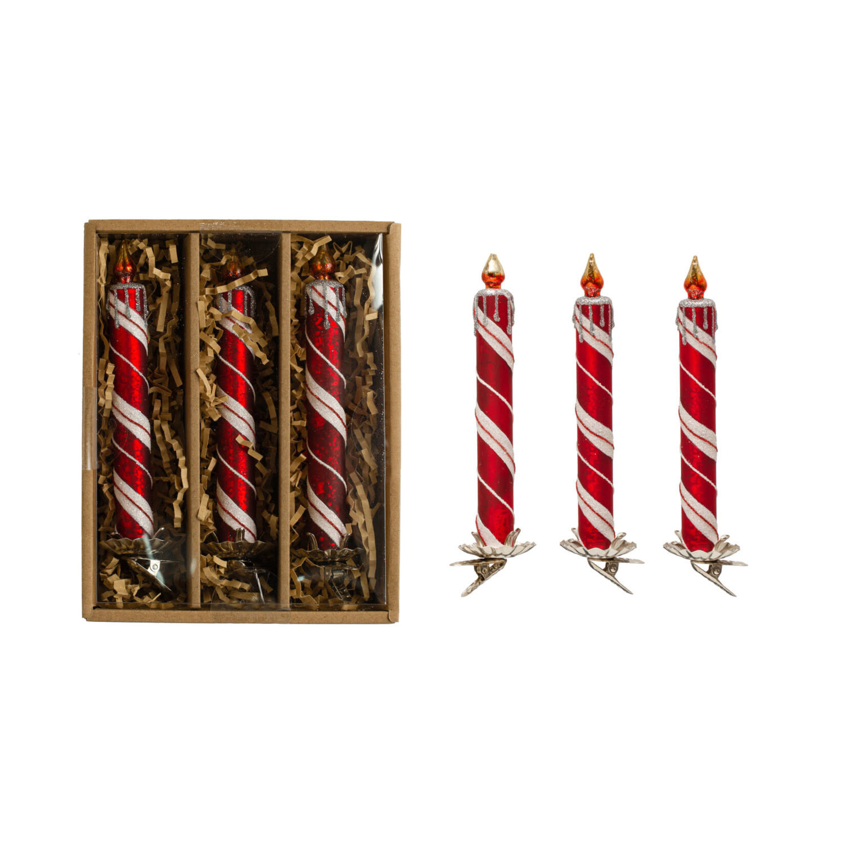 Ornaments Glass Clip-On Candle Ornaments Set of 3