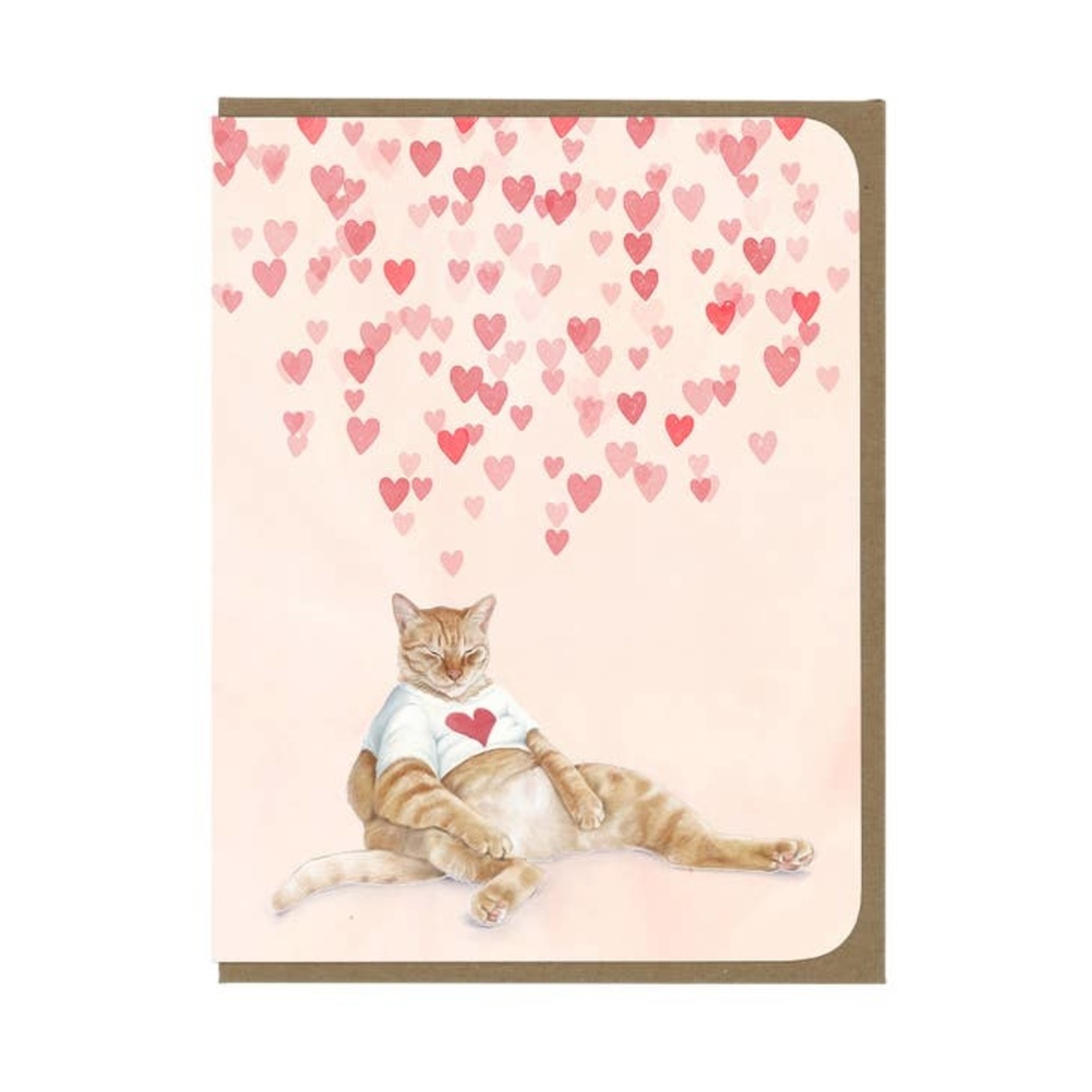 Greeting Cards - Love Love Snoozy Orange Tabby