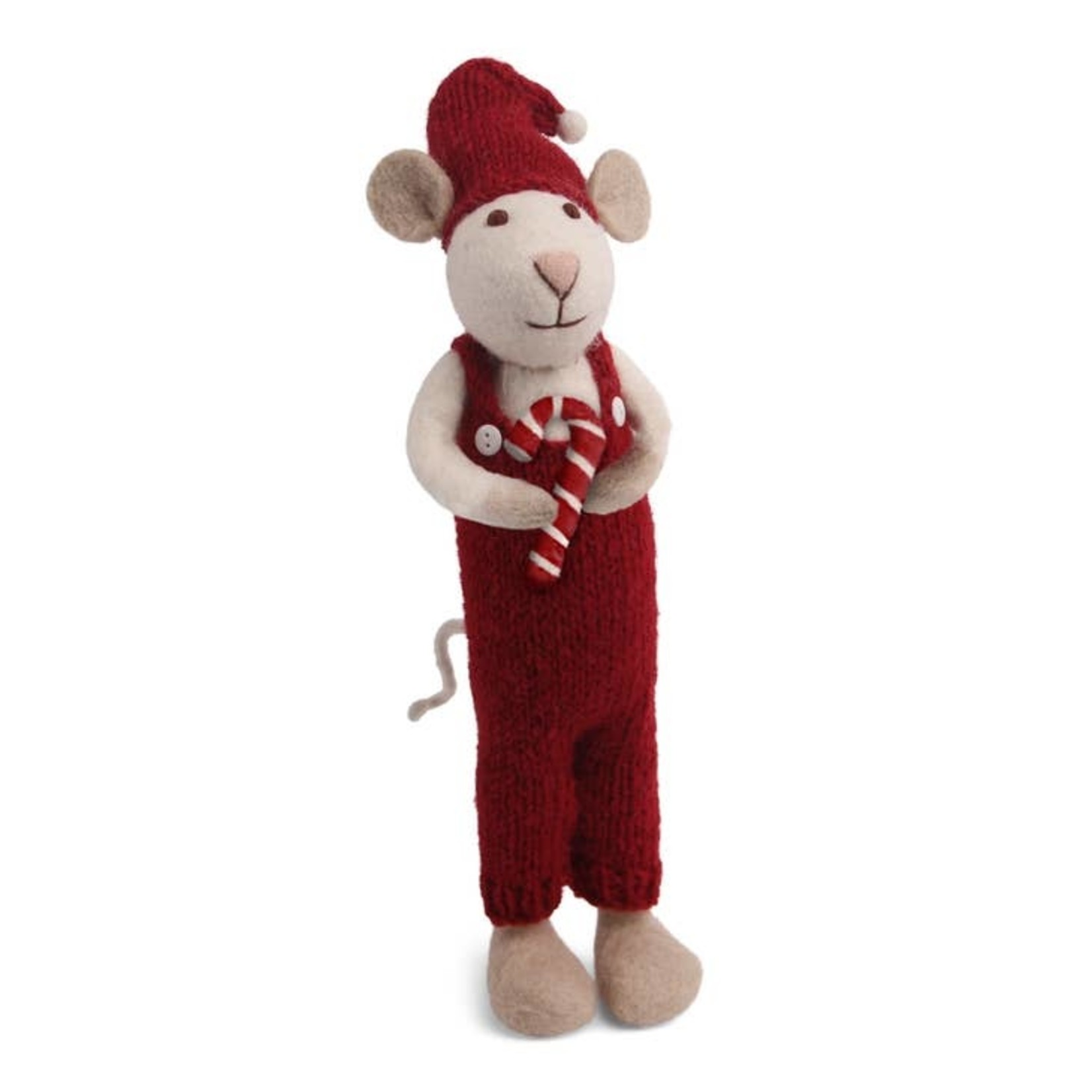 Ornaments - Felt Mouse With Candy Cane