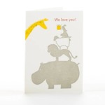 Greeting Cards - Love Stacked Animals Love