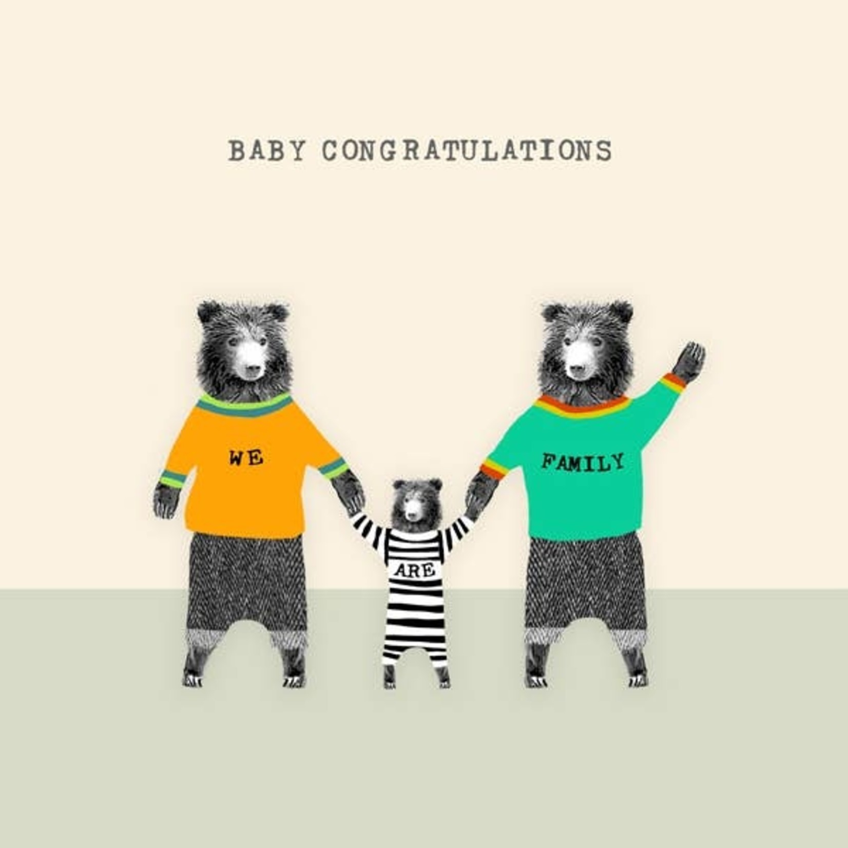 Greeting Cards - Baby We Are Family Bears Baby