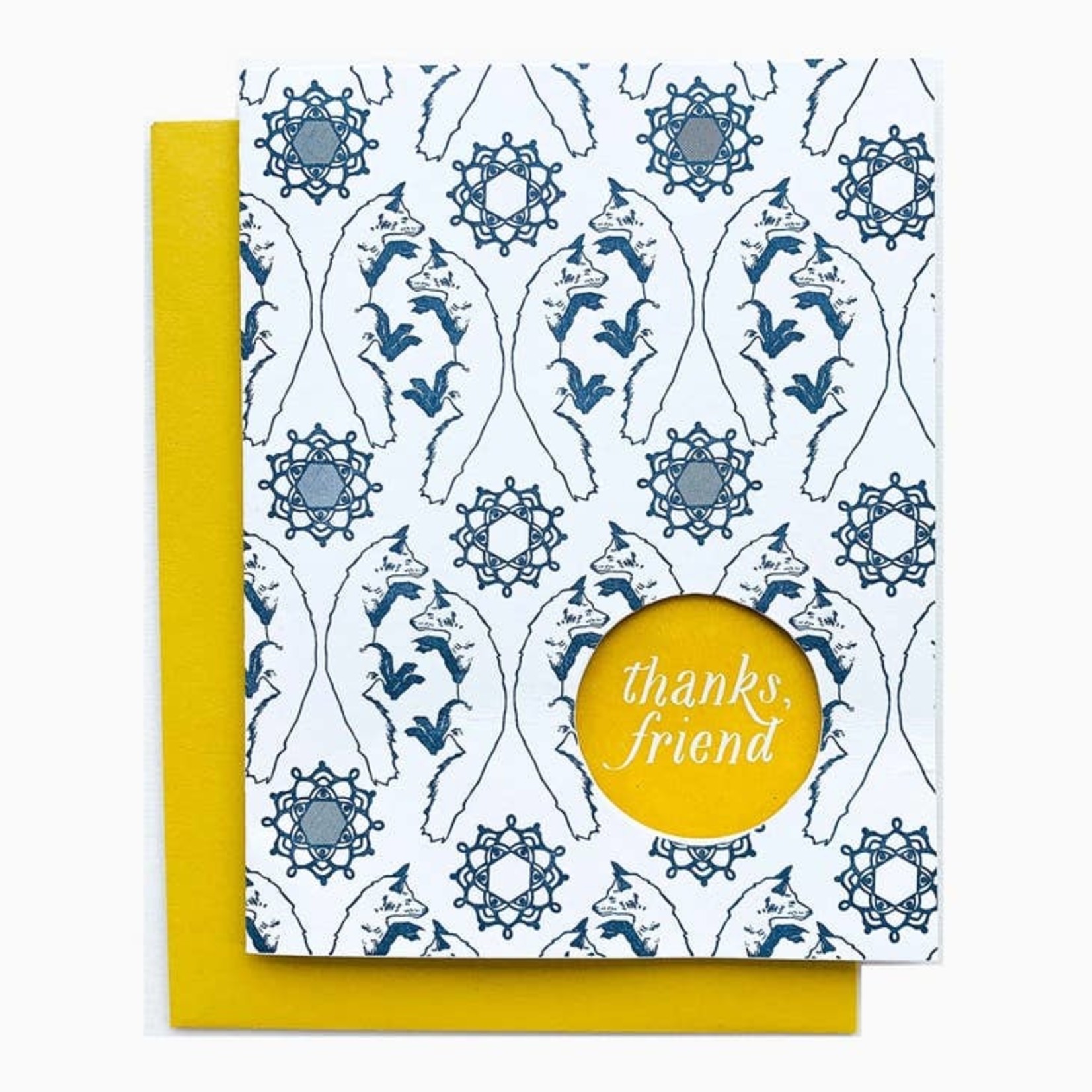 Greeting Cards - Thank You Fox Pattern Thank You
