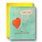 Greeting Cards - Thank You Bottom Of My Heart Thank You