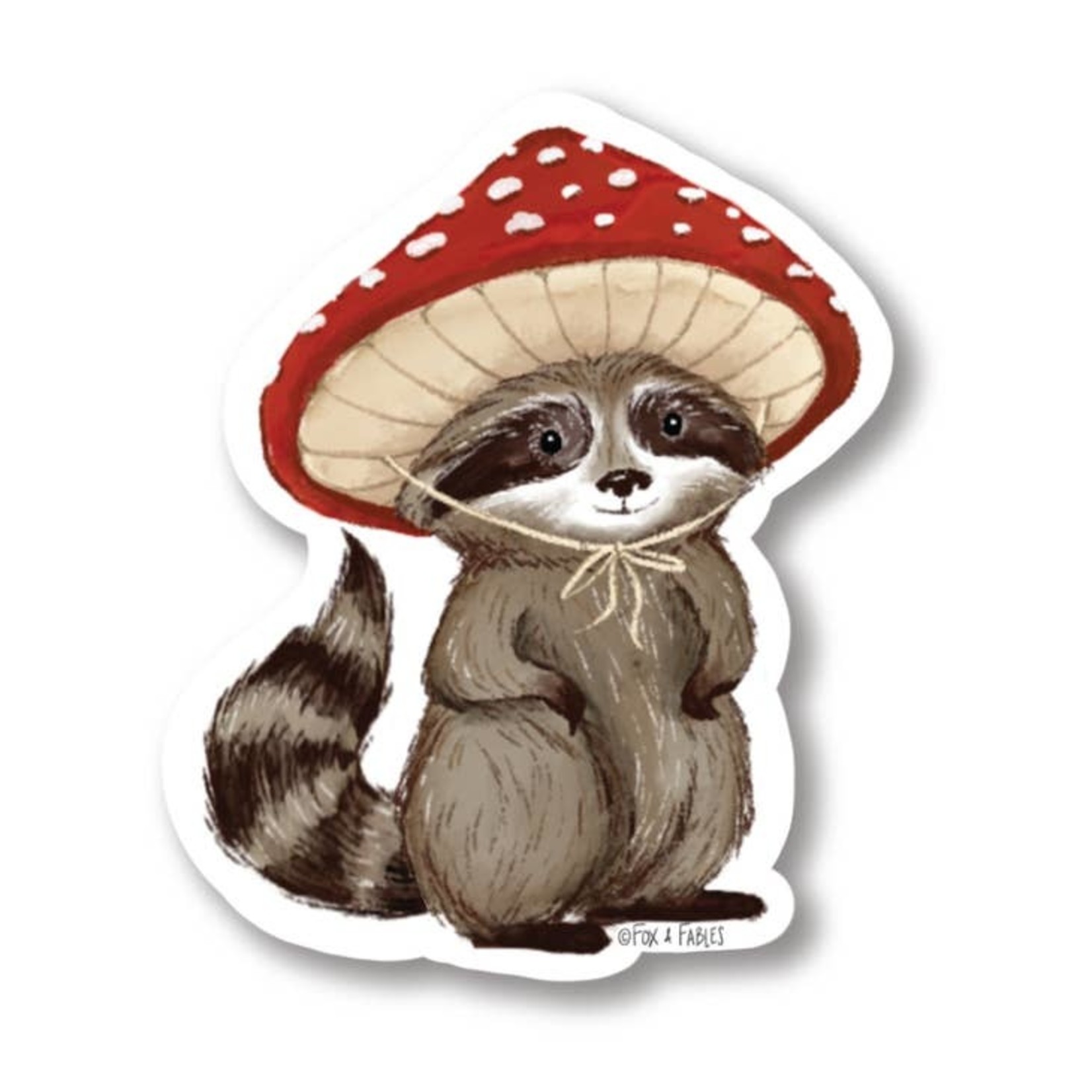 Stickers Mushroom Cap Raccoon