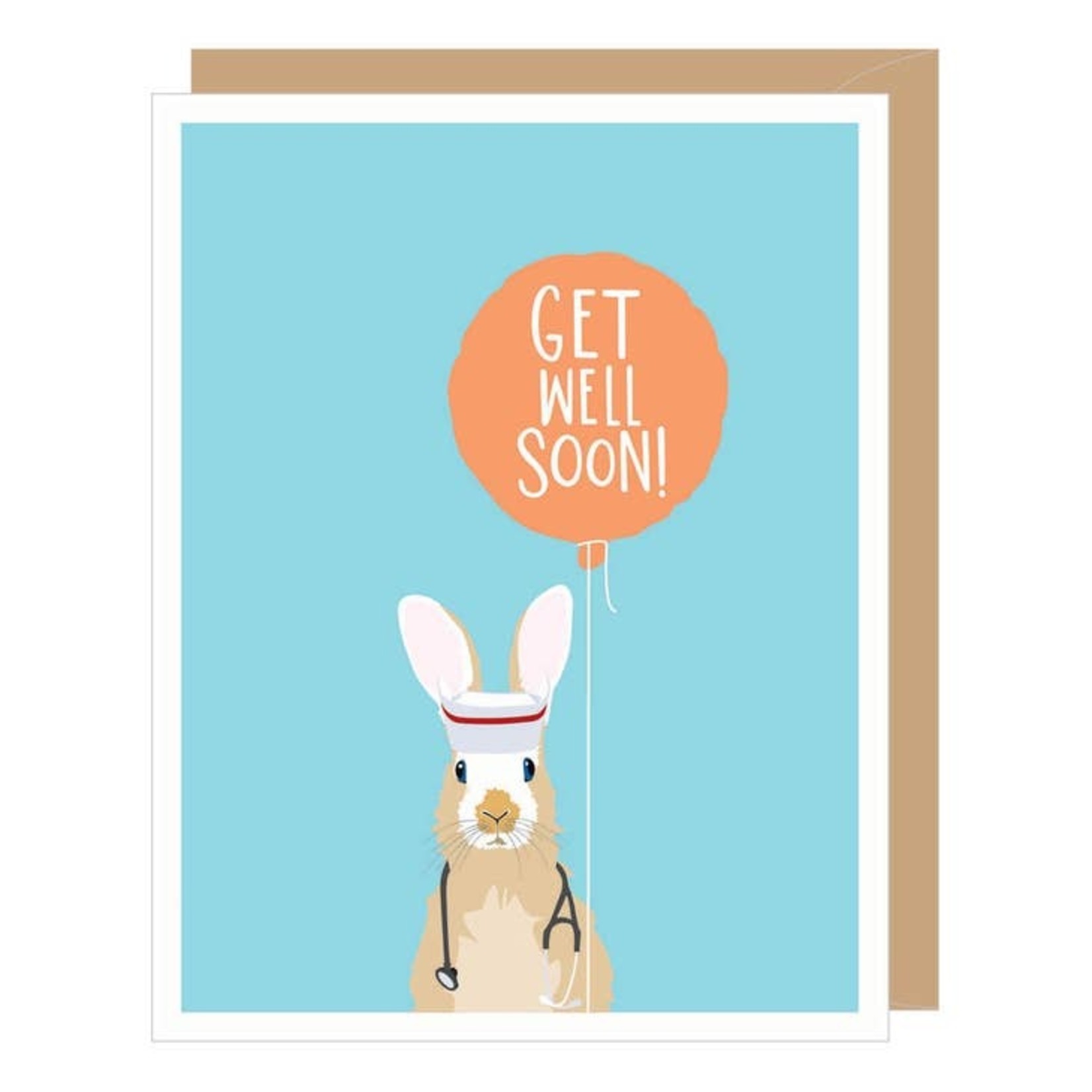 Greeting Cards - Feel Better Rabbit Nurse Get Well