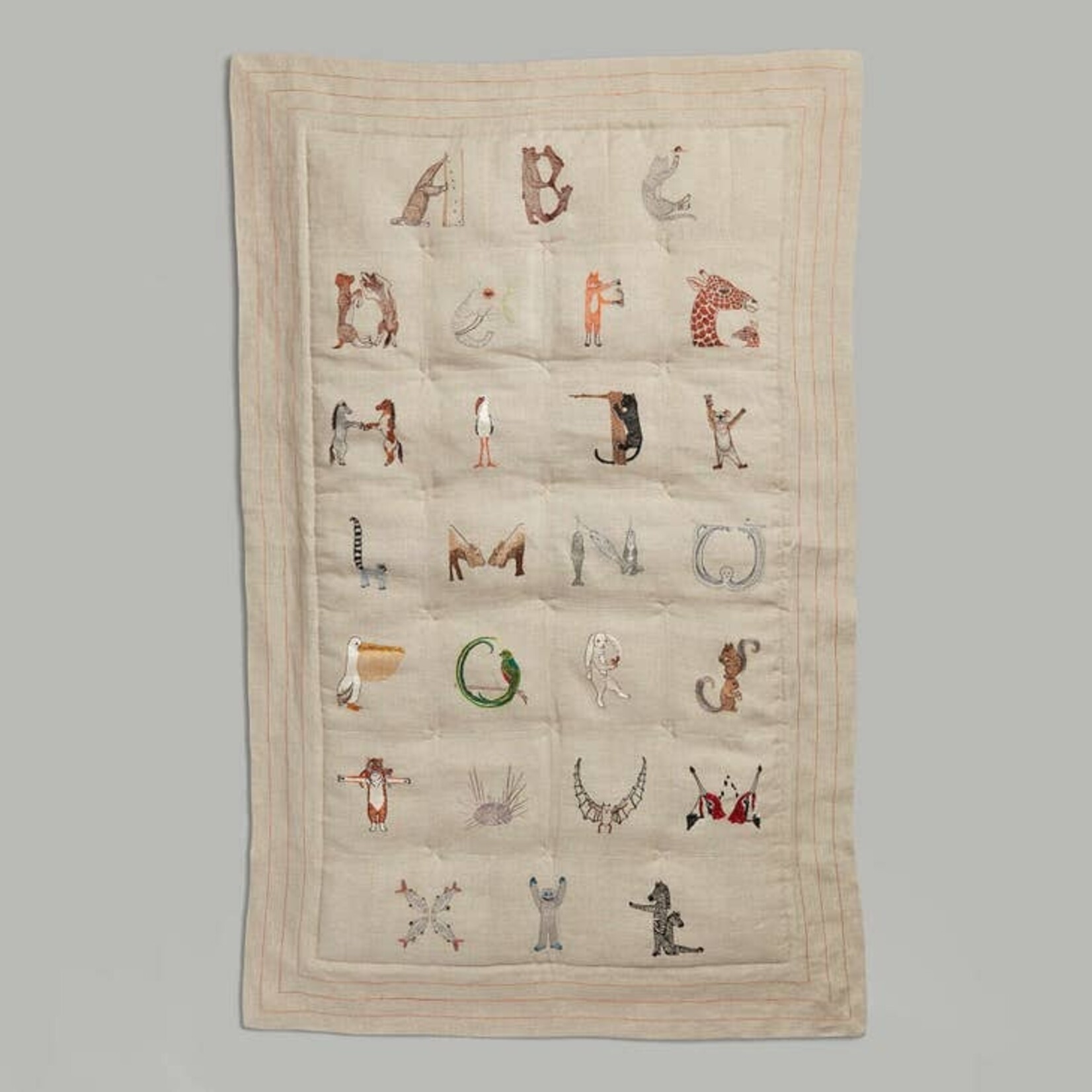 Blankets Embroidered Alphabet Quilt