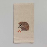 Tea Towels - Embroidered Hedgehog With Mushrooms Emb Towel