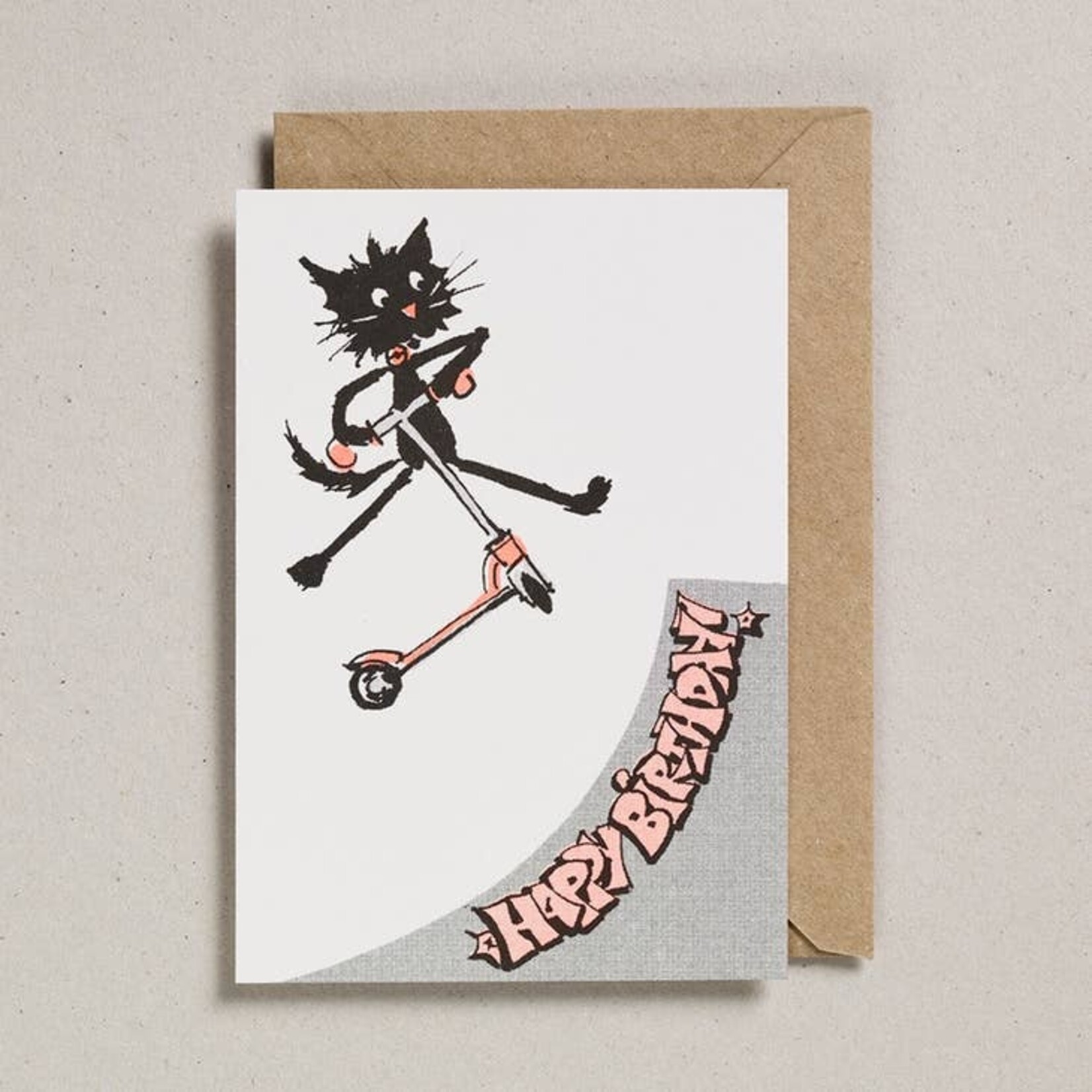 Greeting Cards - Birthday Rascals Scooter Cat