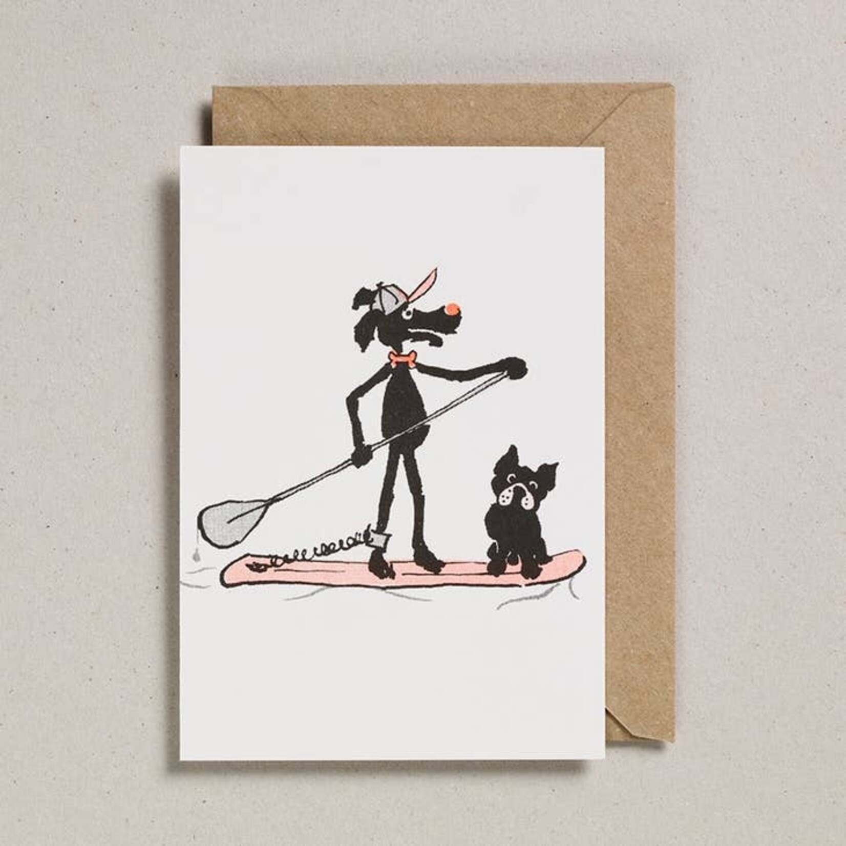 Greeting Cards - General Rascals Paddle Board Dog