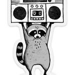 Stickers Boombox Raccoon Sticker