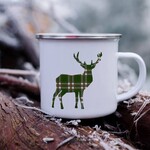 Mugs Plaid Deer Enamel Mug FINAL SALE