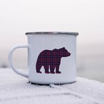 Mugs Plaid Bear Enamel Mug