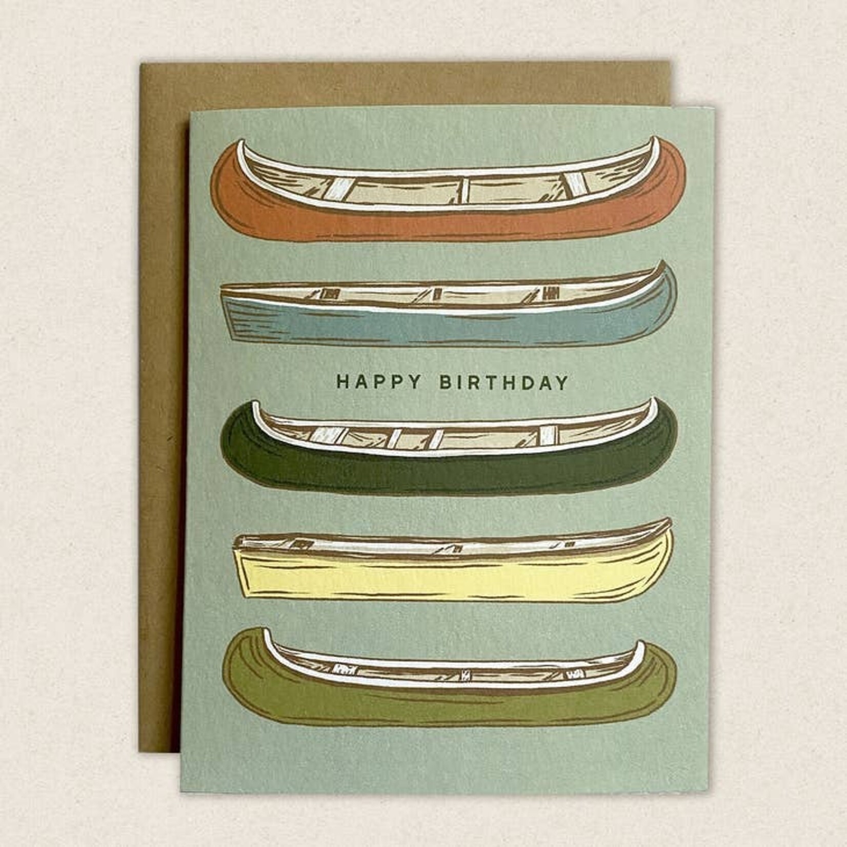 Greeting Cards - Birthday Happy Birthday Canoe