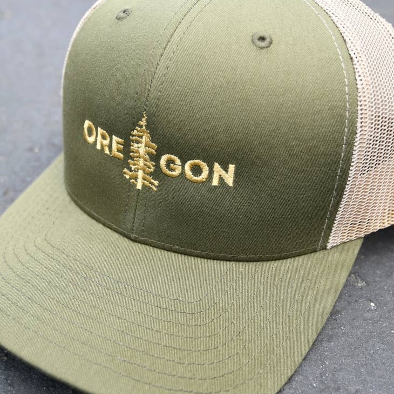 Hats Oregon Tree Curv Trucker Moss Khaki