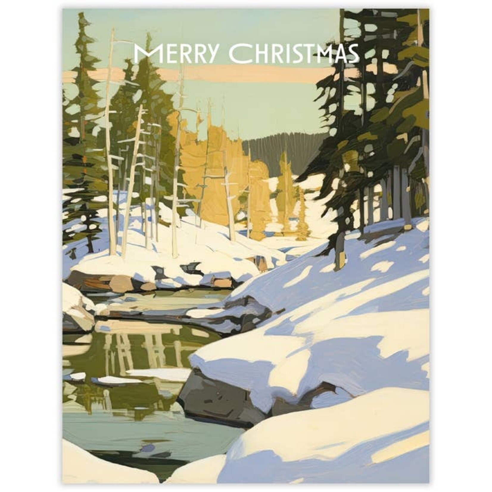 Greeting Cards - Christmas Winter Landscape River
