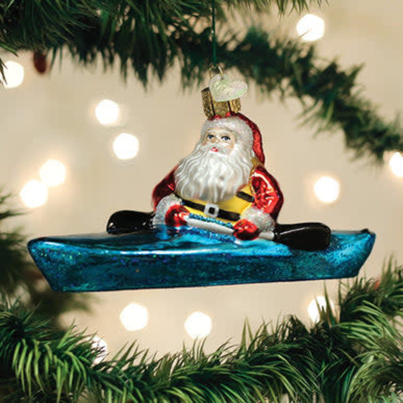 Ornaments Santa In Kayak
