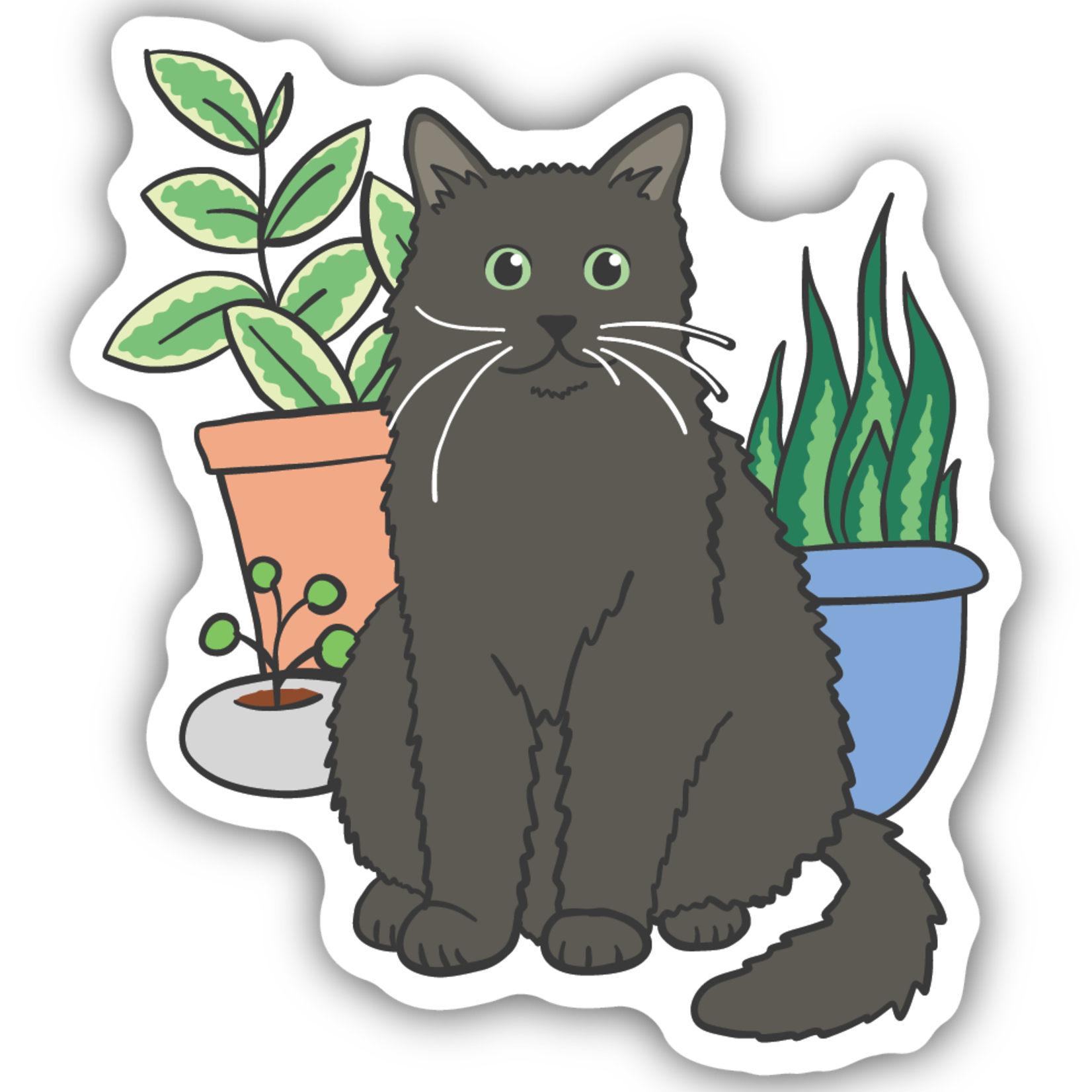 Stickers Cat With Plants
