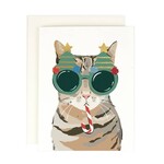Greeting Cards - Christmas Merry Cat Holiday Glasses