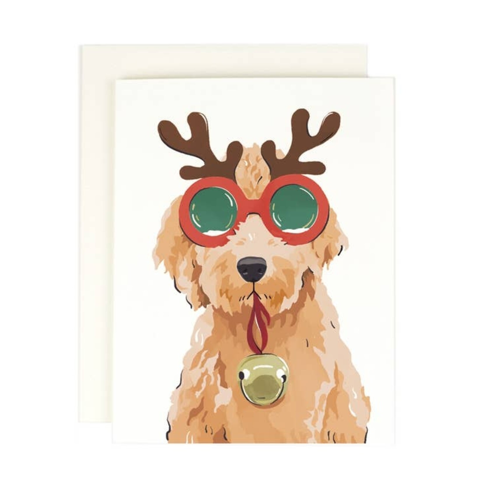 Greeting Cards - Christmas Reindeer Doodle Holiday Glasses