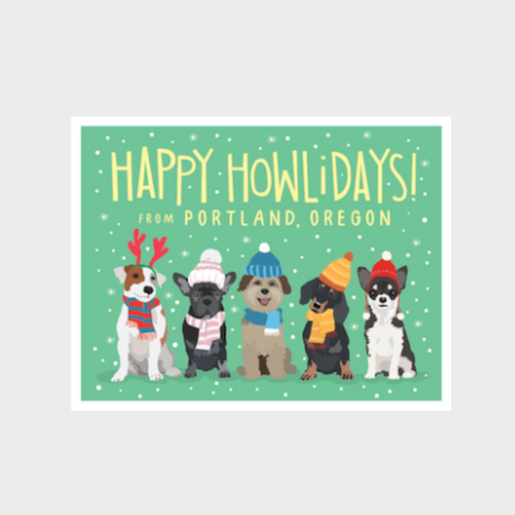 Greeting Cards - Christmas Happy Howlidays From Portland Oregon