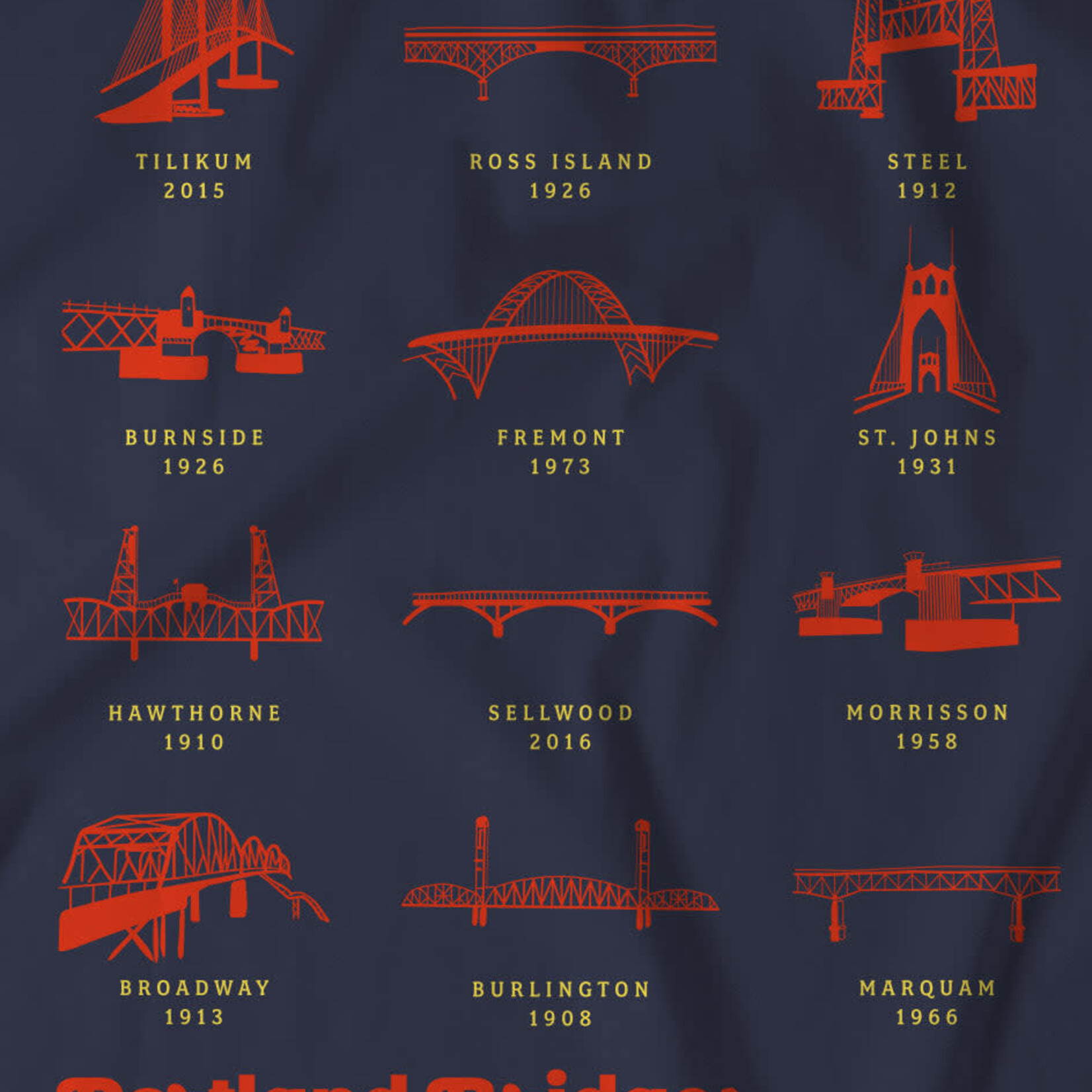 T-Shirts Portland Bridges Unisex Tee