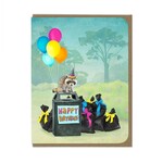 Greeting Cards - Birthday Raccoon Party In The Park Birthday