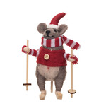 Ornaments - Felt Skiing Mouse w/Coat & Scarf