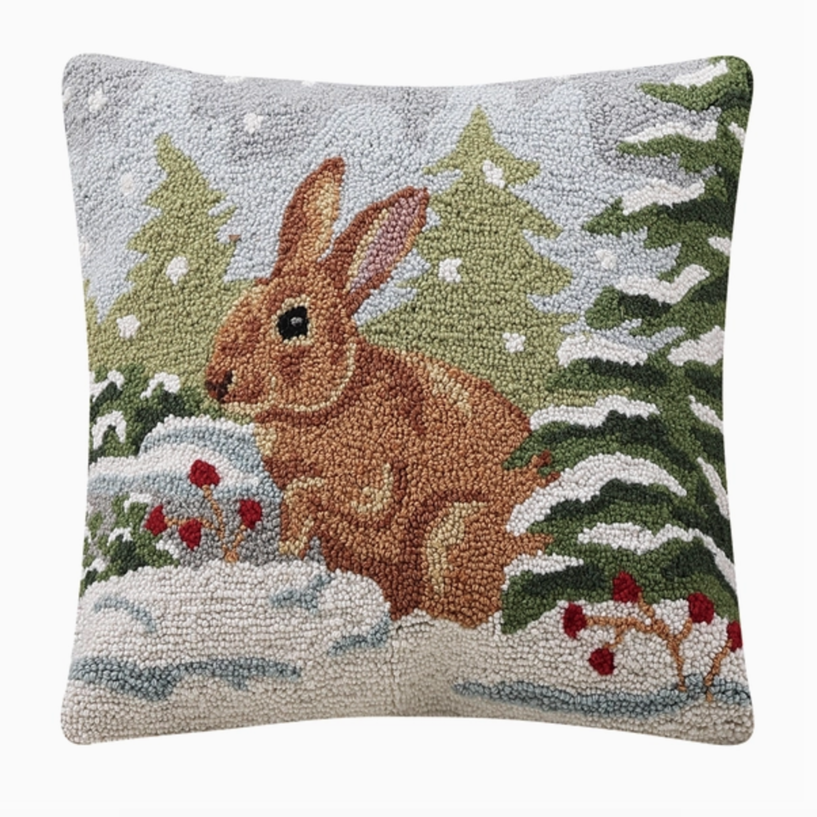Pillows - Hooked Snowfall Rabbit Pillow
