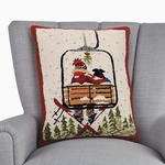 Pillows - Hooked Ski Lift With Dog Pillow