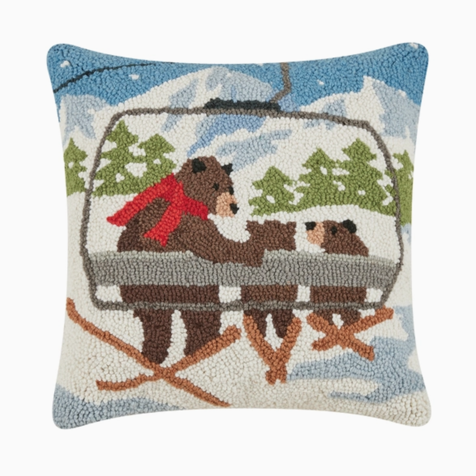 Pillows - Hooked Bear Ski Lift Pillow