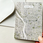 Greeting Cards - Local Portland Watercolor Map Thank You