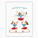 Greeting Cards - Thank You Cheerleaders Thank You