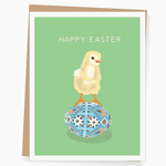 Greeting Cards - Easter Chick With Ukrainian Easter Egg