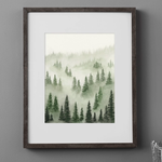 Prints Green Trees Above The Fog 3 11x14